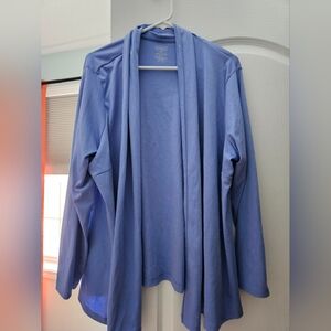 Ladies LL Bean Blue Open Front Cardigan 2x